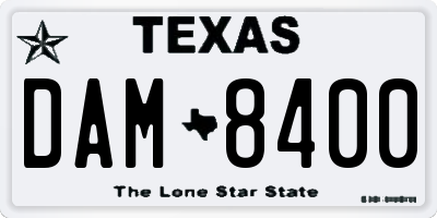TX license plate DAM8400