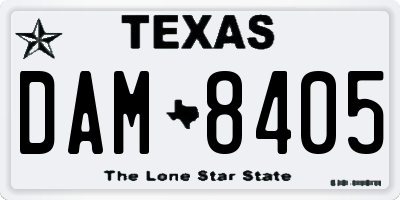 TX license plate DAM8405