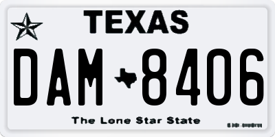 TX license plate DAM8406