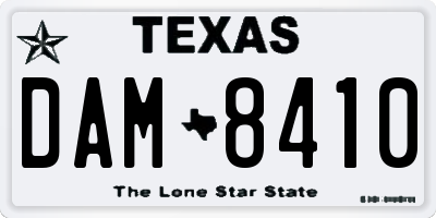 TX license plate DAM8410