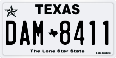 TX license plate DAM8411