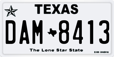 TX license plate DAM8413