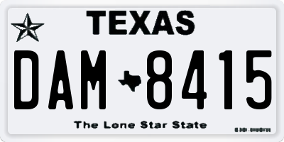 TX license plate DAM8415