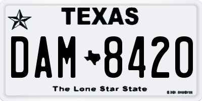 TX license plate DAM8420