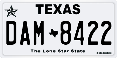 TX license plate DAM8422