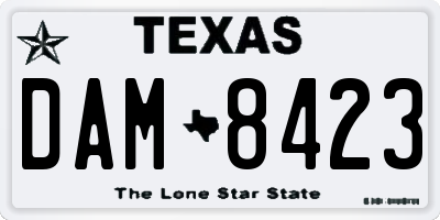 TX license plate DAM8423