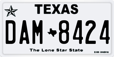 TX license plate DAM8424