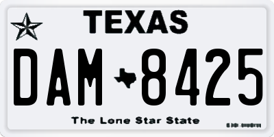 TX license plate DAM8425
