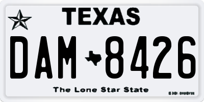 TX license plate DAM8426