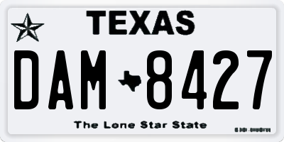 TX license plate DAM8427