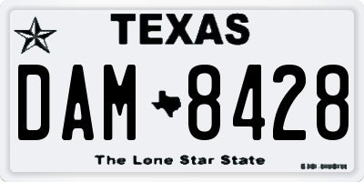 TX license plate DAM8428