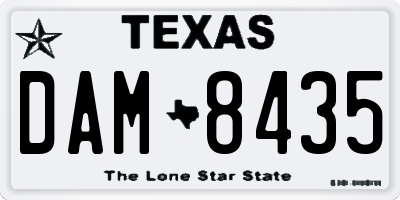 TX license plate DAM8435