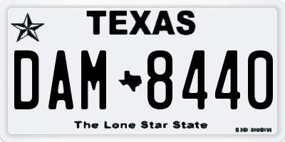 TX license plate DAM8440