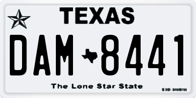 TX license plate DAM8441