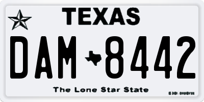 TX license plate DAM8442