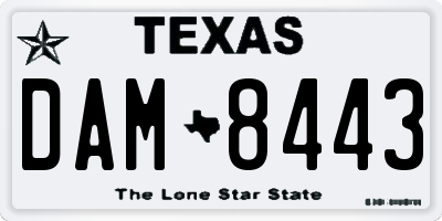 TX license plate DAM8443