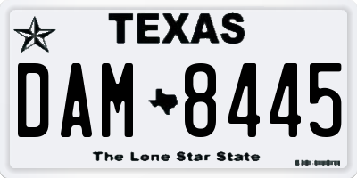 TX license plate DAM8445