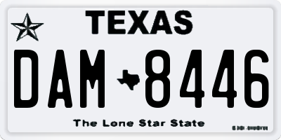 TX license plate DAM8446