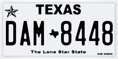 TX license plate DAM8448