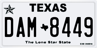 TX license plate DAM8449
