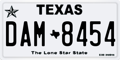 TX license plate DAM8454