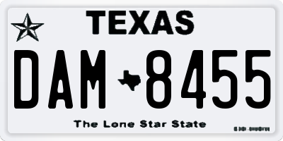 TX license plate DAM8455