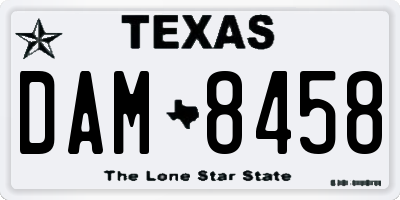 TX license plate DAM8458