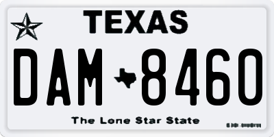 TX license plate DAM8460