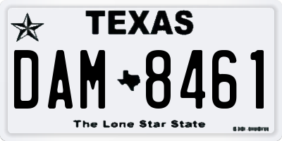 TX license plate DAM8461