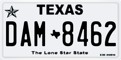 TX license plate DAM8462