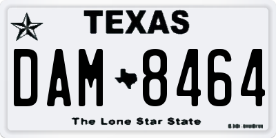 TX license plate DAM8464