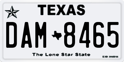 TX license plate DAM8465
