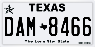 TX license plate DAM8466