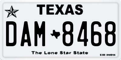 TX license plate DAM8468