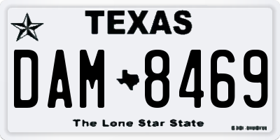 TX license plate DAM8469