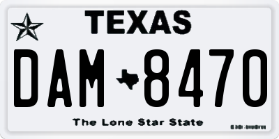 TX license plate DAM8470