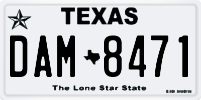TX license plate DAM8471