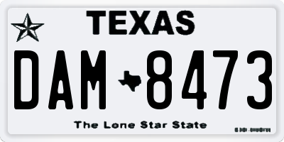 TX license plate DAM8473