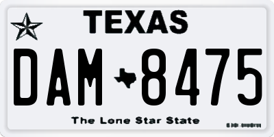 TX license plate DAM8475