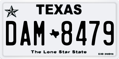 TX license plate DAM8479