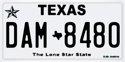 TX license plate DAM8480