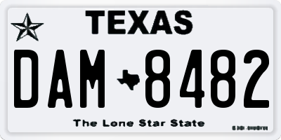 TX license plate DAM8482