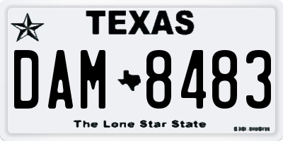 TX license plate DAM8483