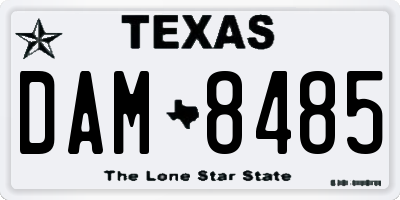 TX license plate DAM8485
