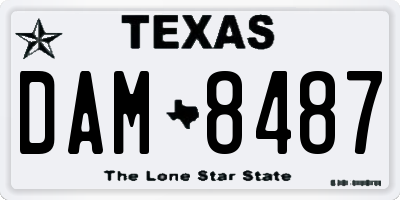 TX license plate DAM8487
