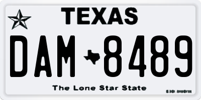 TX license plate DAM8489