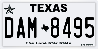 TX license plate DAM8495