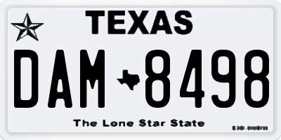 TX license plate DAM8498