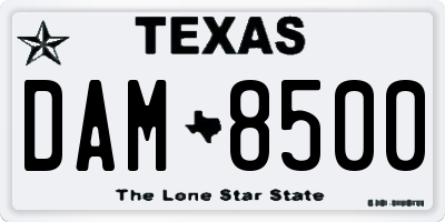 TX license plate DAM8500