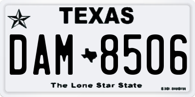 TX license plate DAM8506